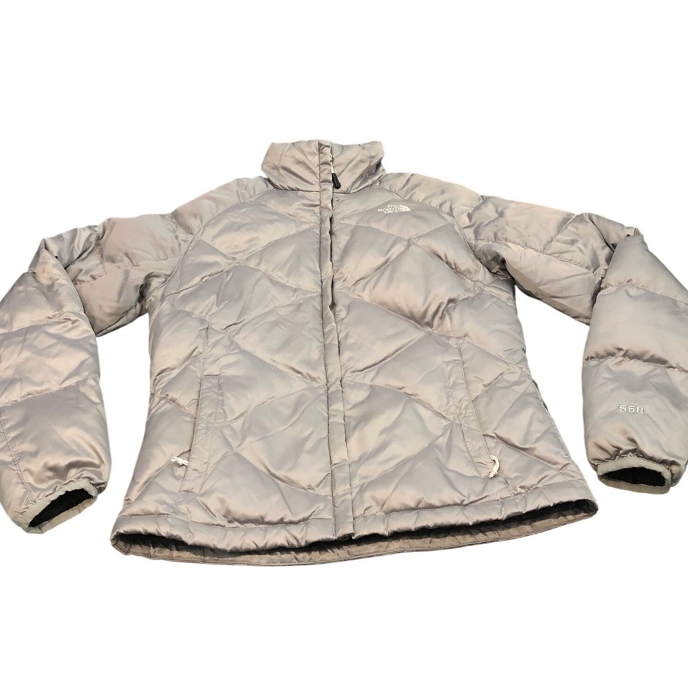 The North Face Puffer Jacket Womens Medium Silver 550 Down Quilted Insulated